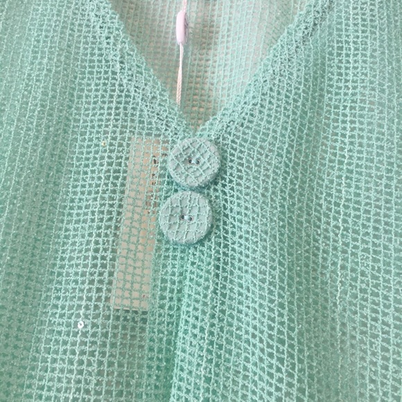 Noelle Green Sequin Mesh Tunic Sm/Med - Picture 6 of 7